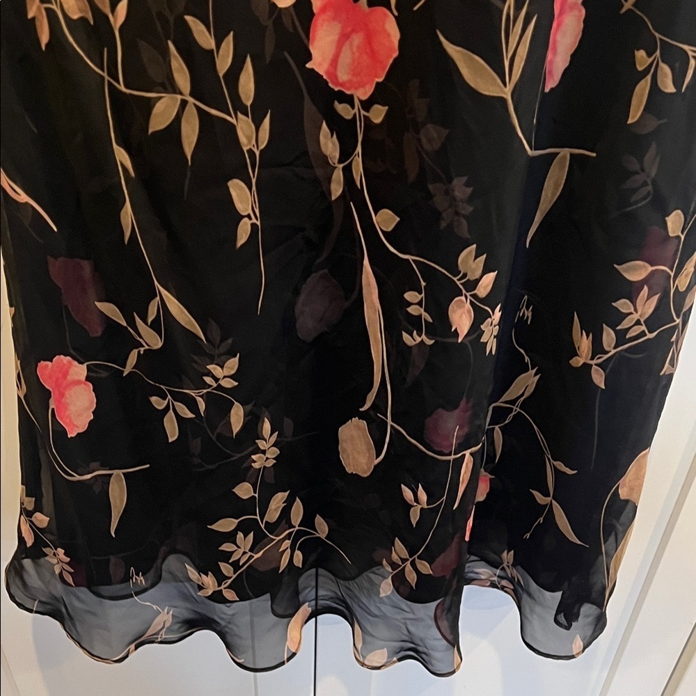 D. Stevens Black Floral Midi Dress Size 14 - Picture 4 of 6